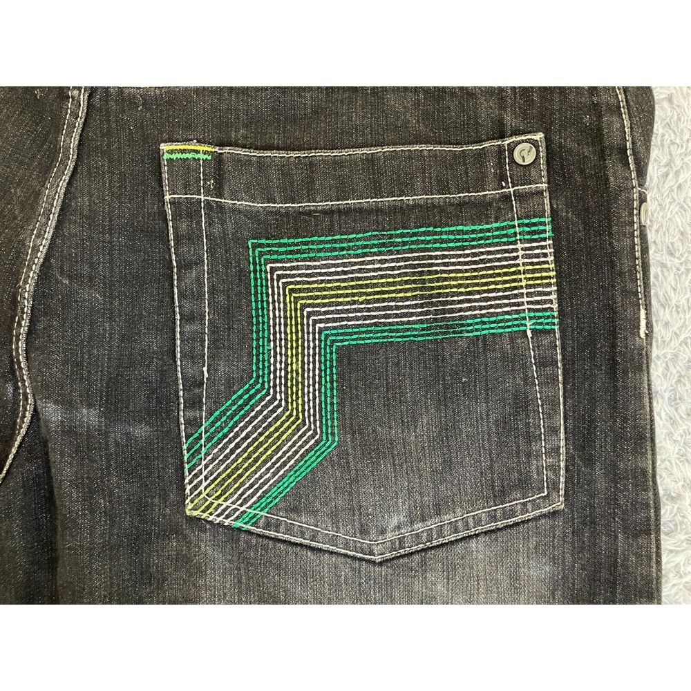 RIC Shorts Adult 38x14.5 Black Denim Bermuda Baggy Skater Urban Jean Mens‎ - Picture 6 of 11